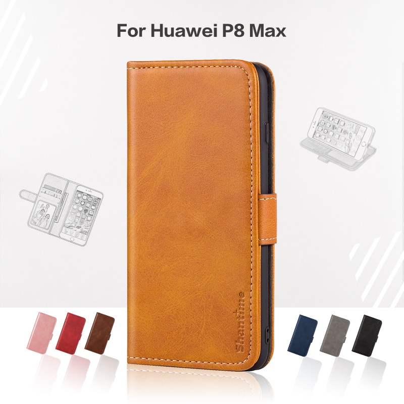 Funda con tapa para Huawei P8 Max, funda de negocios de cuero de lujo con imán, billetera, funda para teléfono Huawei P8 Max