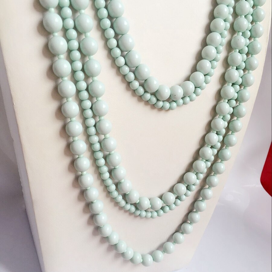 Statement Five Layered Mint Beaded Women Necklace