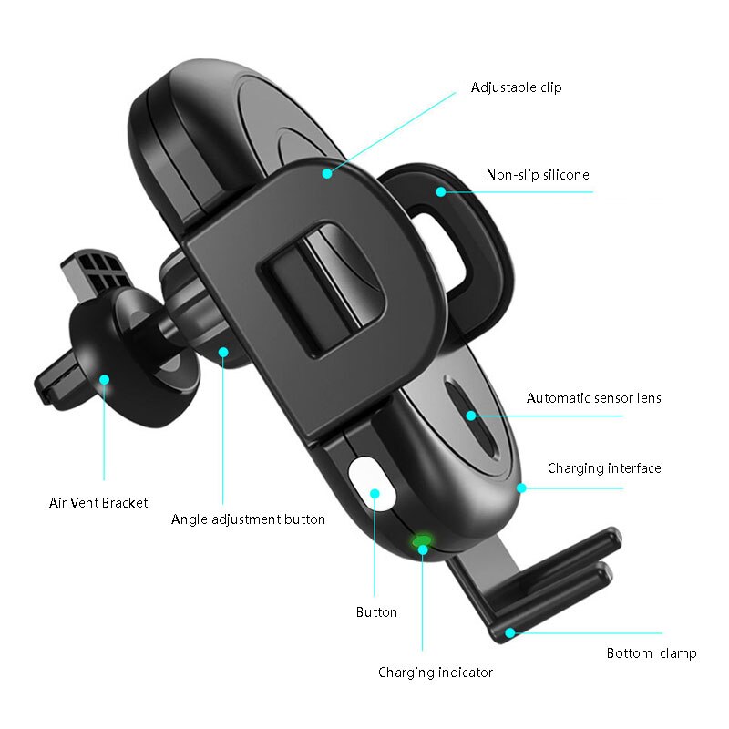 Infrarood draadloze autolader beugel voor iphonex xs xr samsung draaibaar automatische inductie snelle autolader houder voor huawei