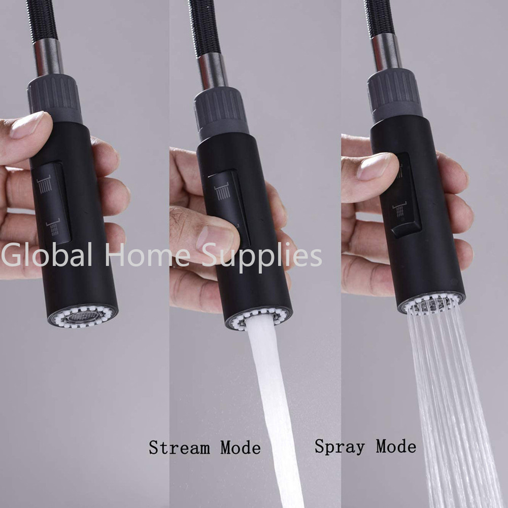Universal G1/2 Pull-out Type Faucet Nozzle Kitchen Sink Shower Nozzle Sprayer Silver Black Water Saving Aerator Replacement Tap