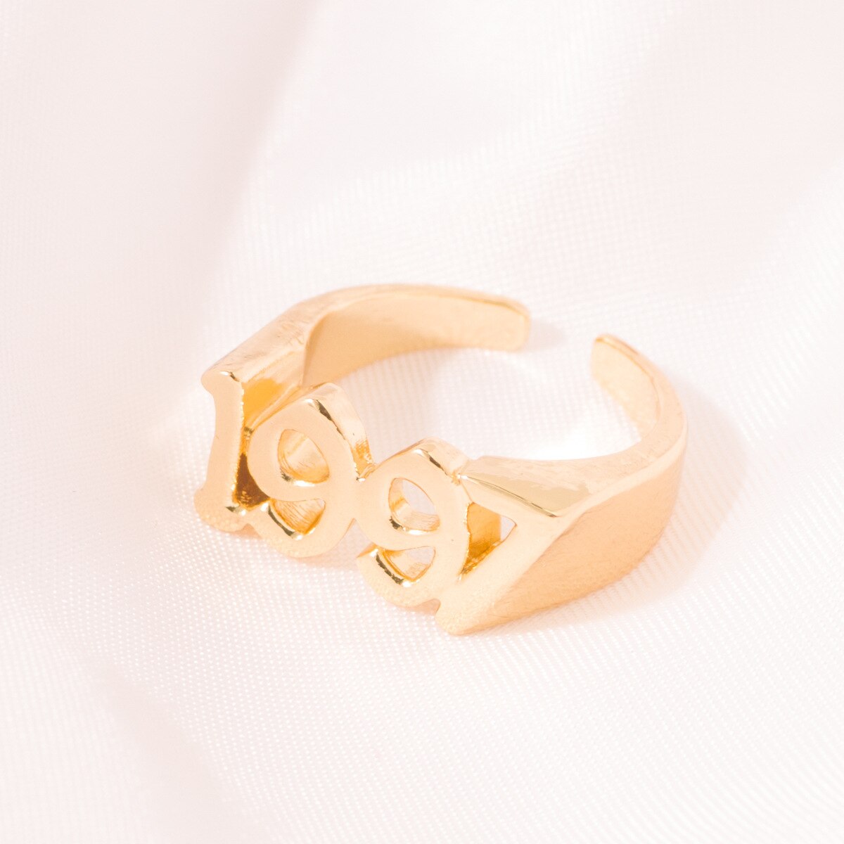 Year Number Ring for Women Stainless Steel Ring Simple Gold Rings Female Number Rings Best Friend Jewelry: 1997