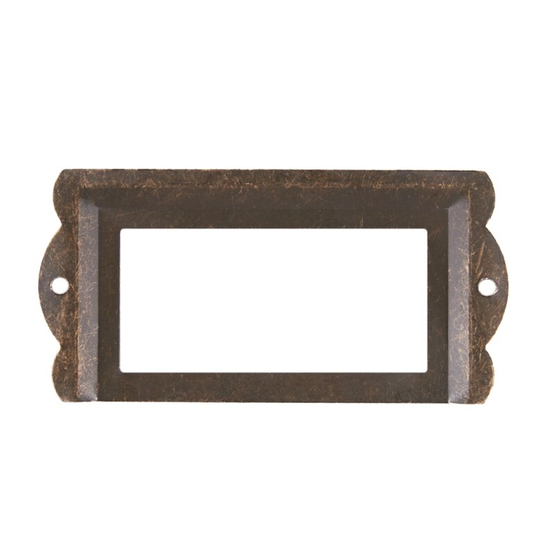 Office File Drawer Tag Label Holder 85mm x 42mm 4 Pcs Bronze Tone