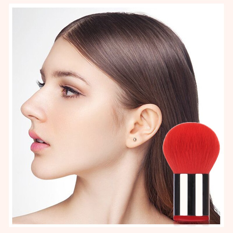 2021New Big Powder Brush Makeup Foundation Blusher Setting Loose Powder Brush Red Synthetic Hair Makeup Tool MUF124