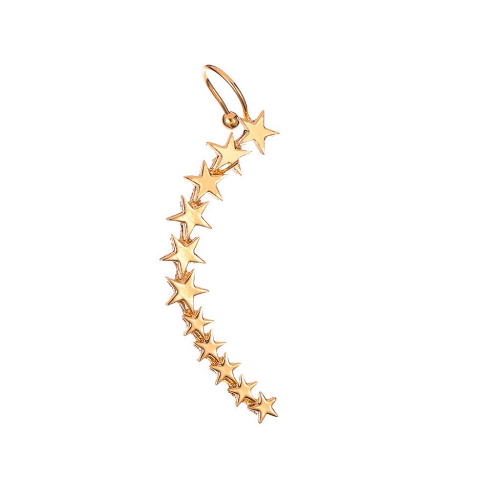 Mode Gouden Kleur Ster Vorm Lange Oor Manchetten Bohemian Clip Op Oor Manchet Voor Vrouwen Earring Clips Sieraden: gold
