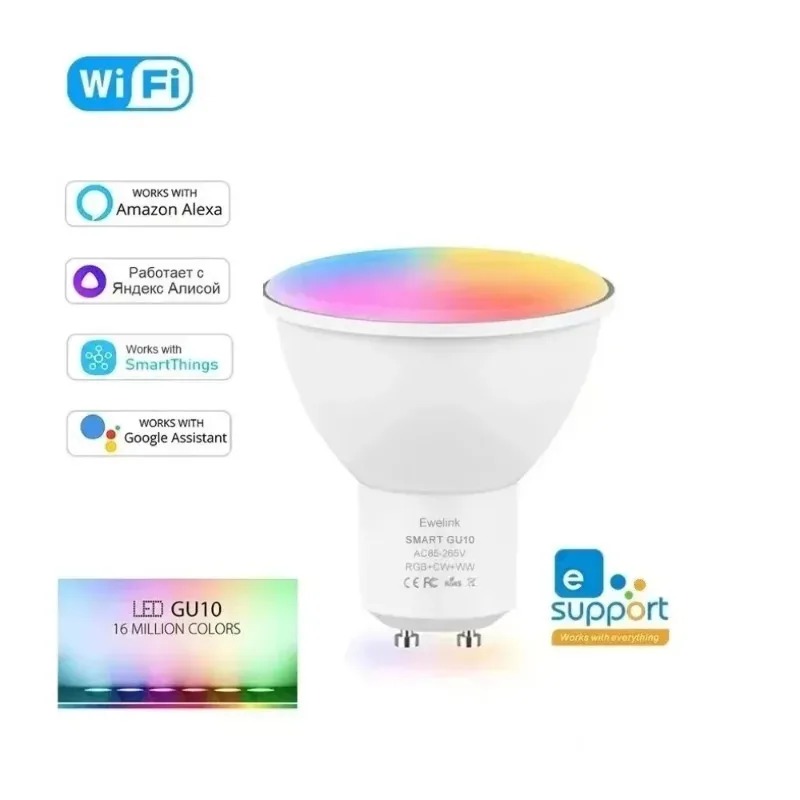 EWelink GU10 Lampadina WiFi Zigbee RGB LED Lampade dimmerabili 3000-6500k Lampadine Controllo remoto vocale APP con Alexa Google Salute: pacchetto1