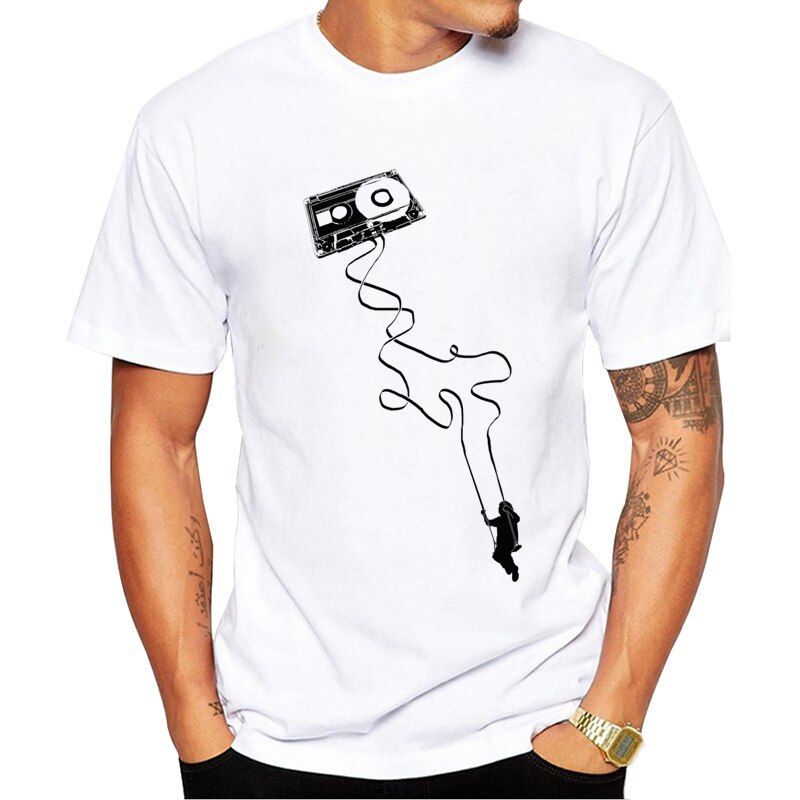 TEEHUB Swing To The Music Printed Men T-Shirt Short Sleeve Tshirts Street t shirts Cool Hipster Essential Tee: XXXL