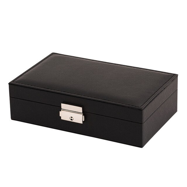 Draagbare Jewlery Opbergdoos Met Stud Platemulti-Functie Grensoverschrijdende Oor Stud Opslag Ring Ketting Box: Black