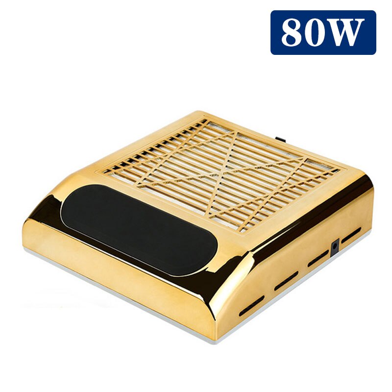 80W Nagel Staub Absaugung Collector Leistungsstarke Staubsauger Professionelle Maniküre Maschine Nail art Salon Ausrüstung Nagel Vakuum Reinigen: gold vacuum cleaner