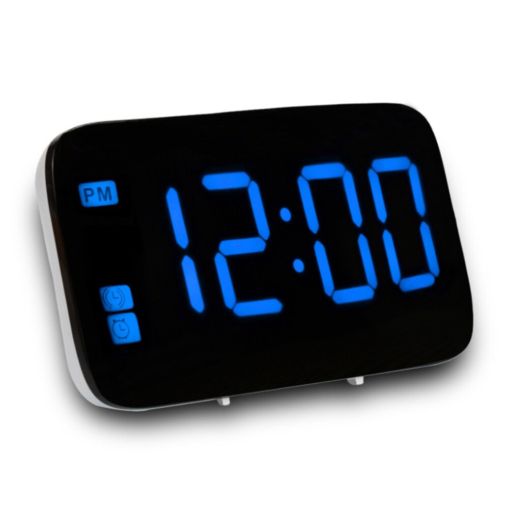 Voice-activated Alarm Clock LED Digital Display with Separate Snooze Button 12/24 Hour Setting USB Rechargeable for Bedroom