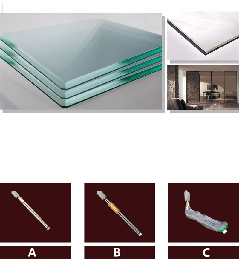 3 Style Window Craft Glass Tile Cutter Hand Tool Diamond Tipped Glass Knife Woodworking Tools Glass Cutter E12078