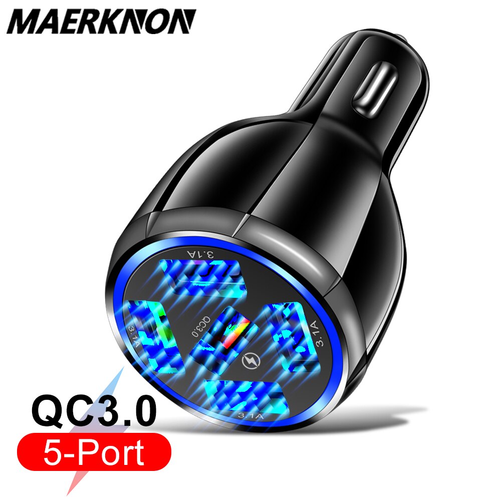 5 usb car chargers, fast charging, universal mobile phone chargers , 3a t 5v mobile phone chargers for iphone 12 pro max 11 x, samsung, and xiaomi