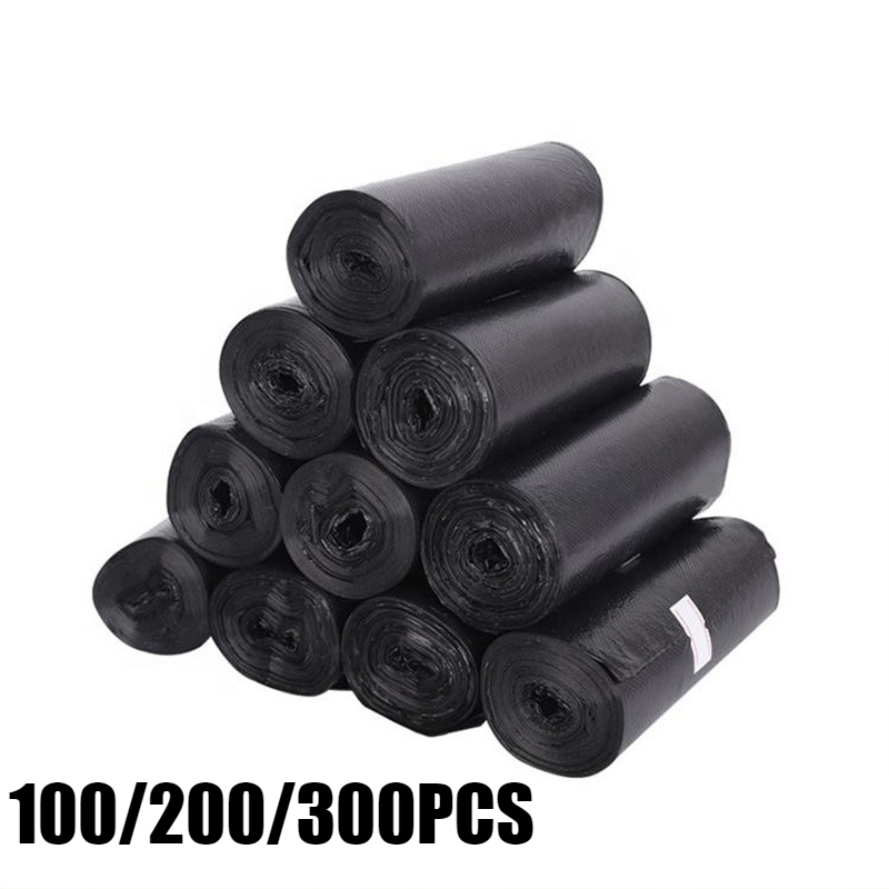 100/200/300 zwarte vuilniszakken, de perfecte keuze voor huishoudelijk gebruik. platte vuilniszakken voor het schoonmaken van huizen, keukens en kantoren.
