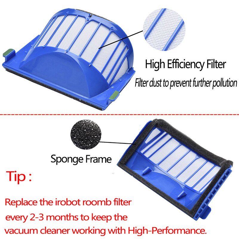 Filtre à Air HEPA pour aspirateur iRobot Roomba, pièces détachées, brosse principale, brosse latérale, 600 610 620 621 625 630 631 650 651 660 671 680 690