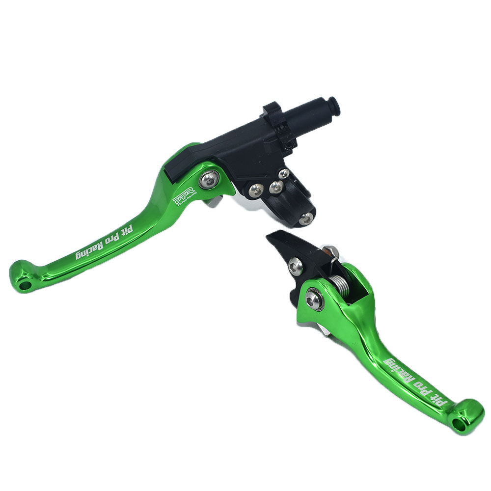 Palancas de freno de embrague para motocicleta Pit Pro Racing CNC F3 2nd, manillar Universal para motocross CR CRF YZF WRF KX KXF: Plata
