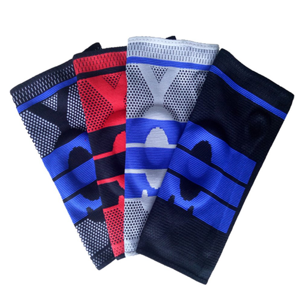 1 pcs Knee Protector Brace Silicone Spring Knee Pad Basketball Running Compression Knee Sleeve Support Sports Kneepads