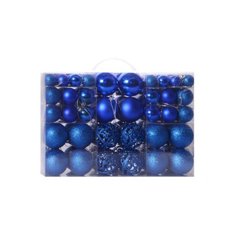 100 stuks/doos kerstbal boxset beschikbaar kerstboomversiering: Blauw