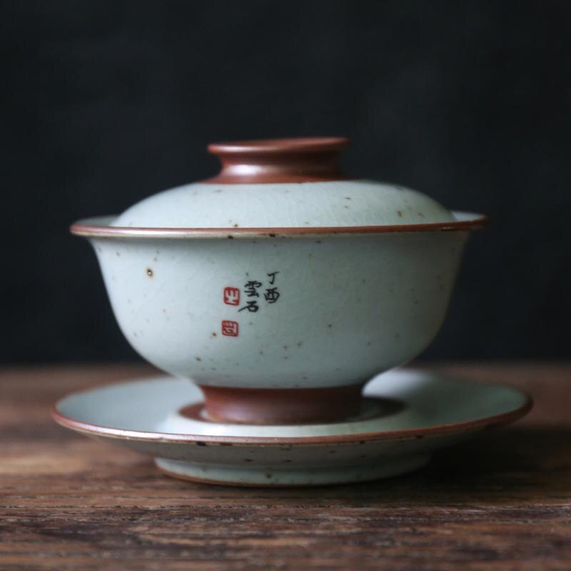 150ml japansk stil groft keramik gaiwan keramisk kung fu te sæt kinesiske mestre kop te terine tekop te skåle hjem te: C