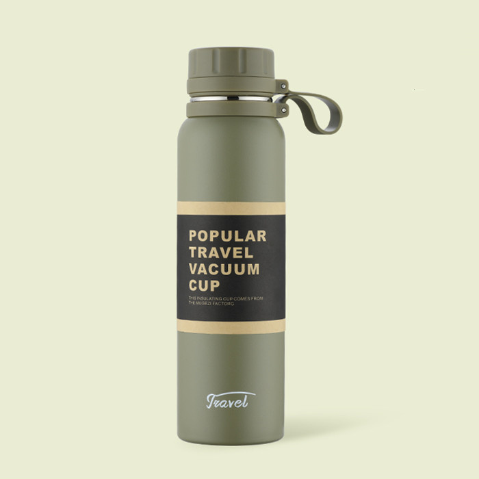 Water Bottle For Men Water Thermos Tea Vacuum Flask Vacuum Stainless Steel Flask Outdoor Tourism Movement Thermal Bottle: 850ml / Green