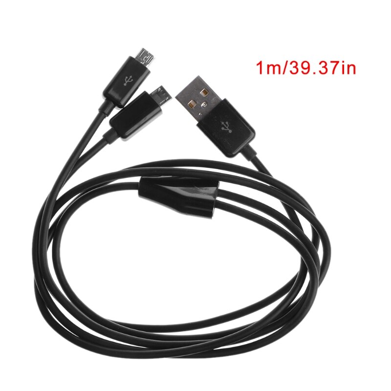 Portable USB 2.0 Type A Male To Dual Micro USB Male Splitter Y Charging Data Cable