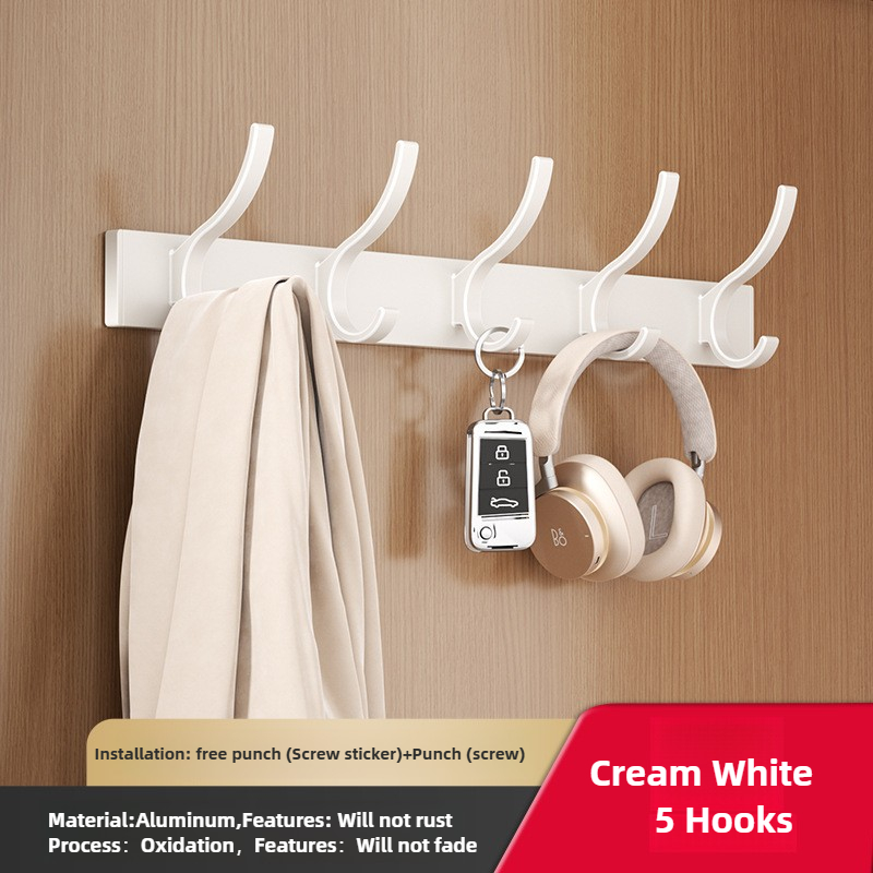 Black white Folding Robe Hooks Towel Hanger Nail Wall Rack Hooks Coat Clothes Holder for Bathroom Kitchen Accessories: Red