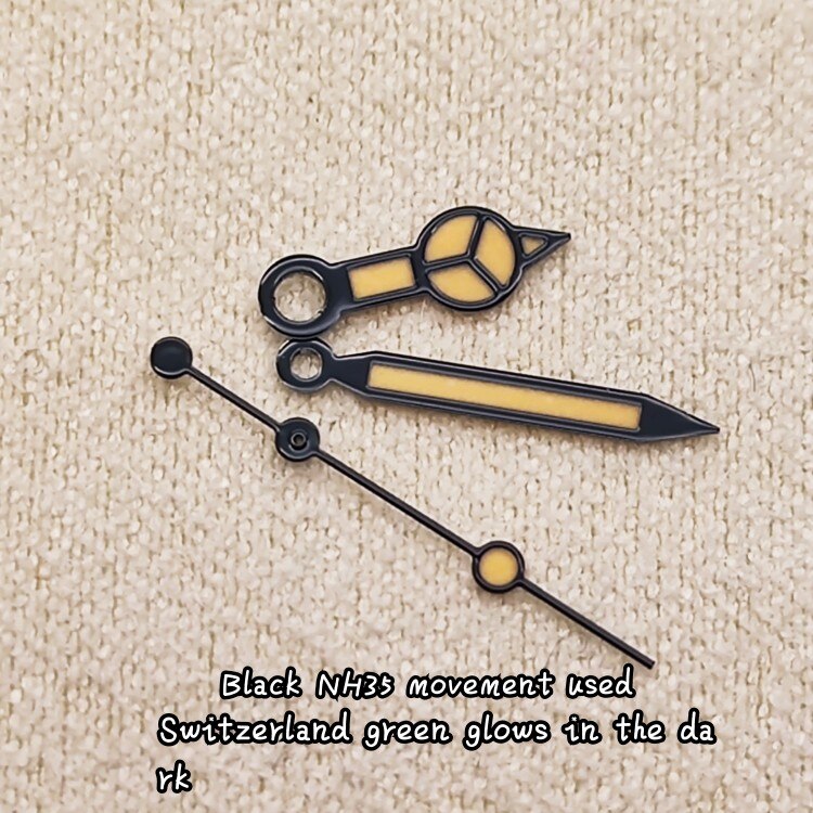 Retro Black Watch Hands NH35 Wacth Hands C3 Green Luminous Watch Pointer for NH35 Watch Movement Luminous Watch Hands Needle: Black