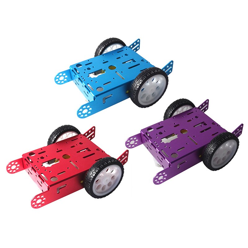 2WD Aluminum Car Education Toys Robot Intelligent Car Alloy Chassis 2WD Smart Robot Car Chassis Kit DIY MBOT Car
