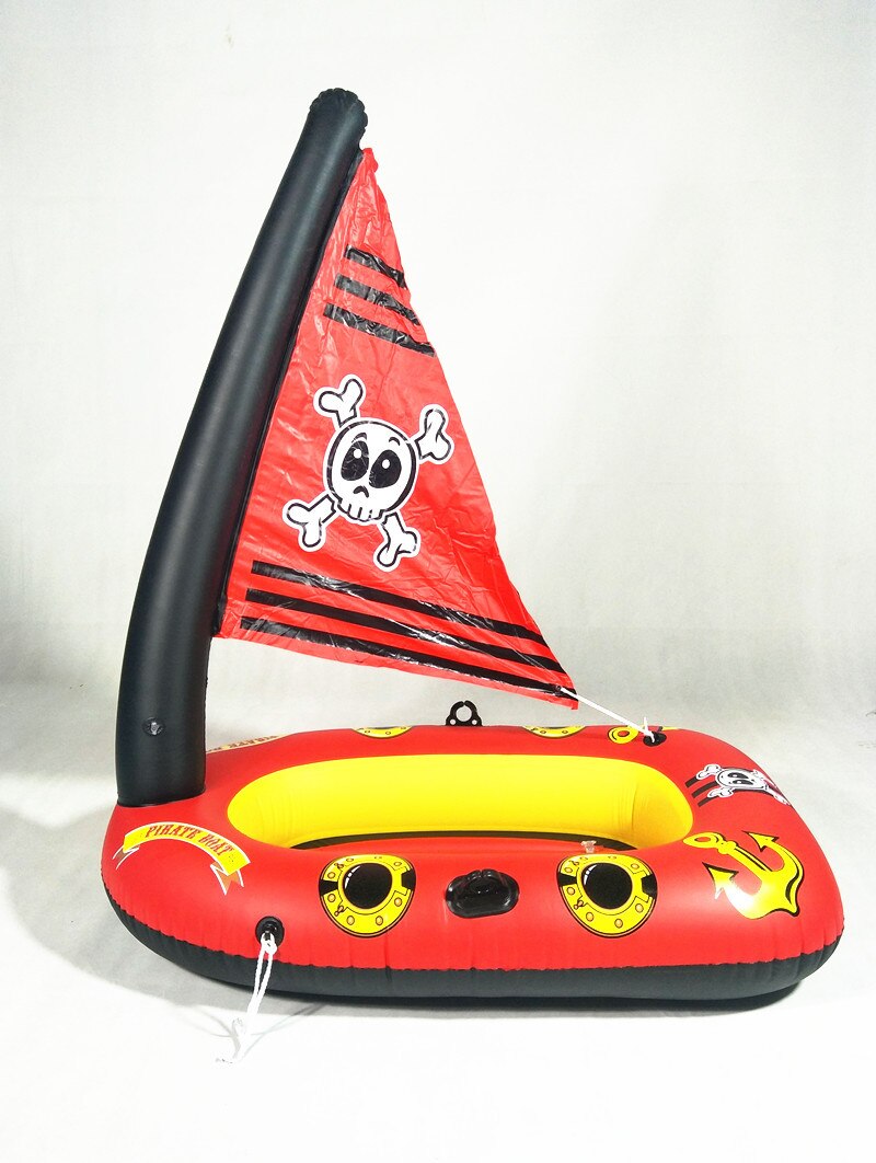 Children pirate ship thickened PVC water toys inflatable swimming ring baby seat ring float drainage float row