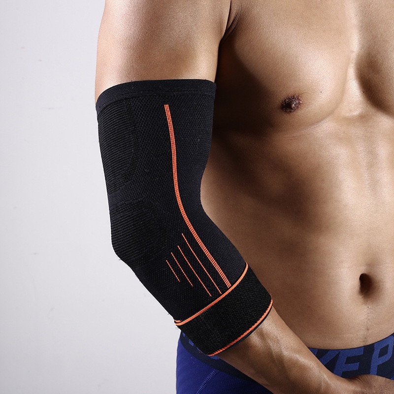 1 pc pustende forlenge albuestøtter utendørs sportsutstyr trykkbandasje tennis fitness elastiske albueputer basketball