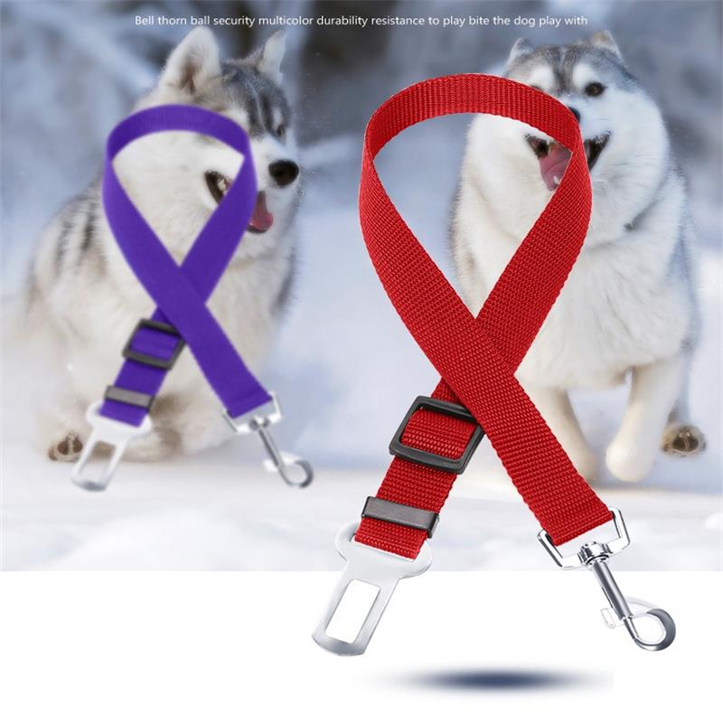 Cinturón de seguridad para coche o mascota, cinturón de seguridad para perro, arnés para cachorros con Clip de plomo, suministros para collares de perros y mascotas, dispositivos de tracción automática con palanca de seguridad