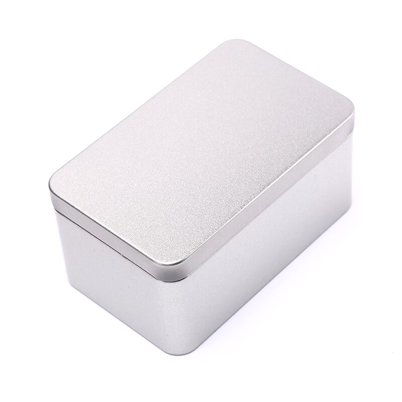 Tin Box Metal Tin Jars Iron Tea Box Cookies Case Small Things Storage Boxes Bins Biscuit Container Candy Chocolate Organizer: Silver