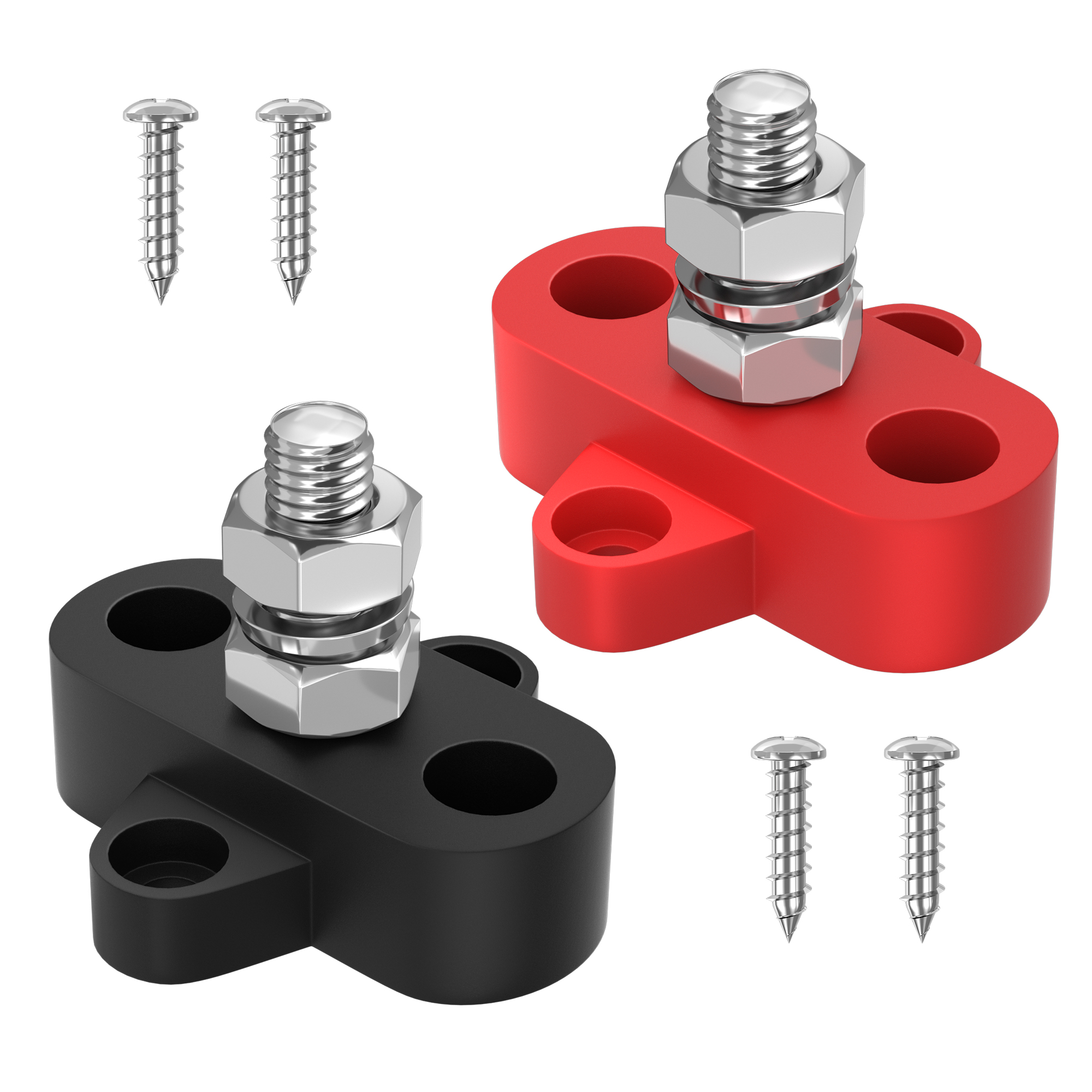 Sammelschiene, 12 V, 250 A, Stromverteilerblock, einzelner 5/16 Zoll M8-Bolzen, Batteriepfosten-Anschlussblock für Marine, Auto, Boot, Sonnensystem: Default Title