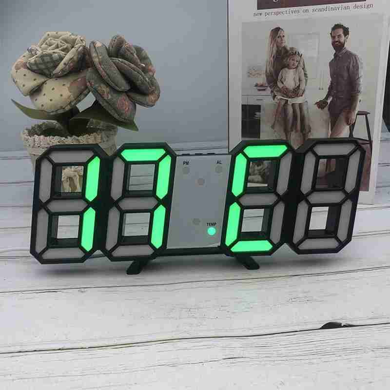 Acrylique rouge LED horloge numérique brillant nuit affichant la température automatiquement gradation horloge de luminosité