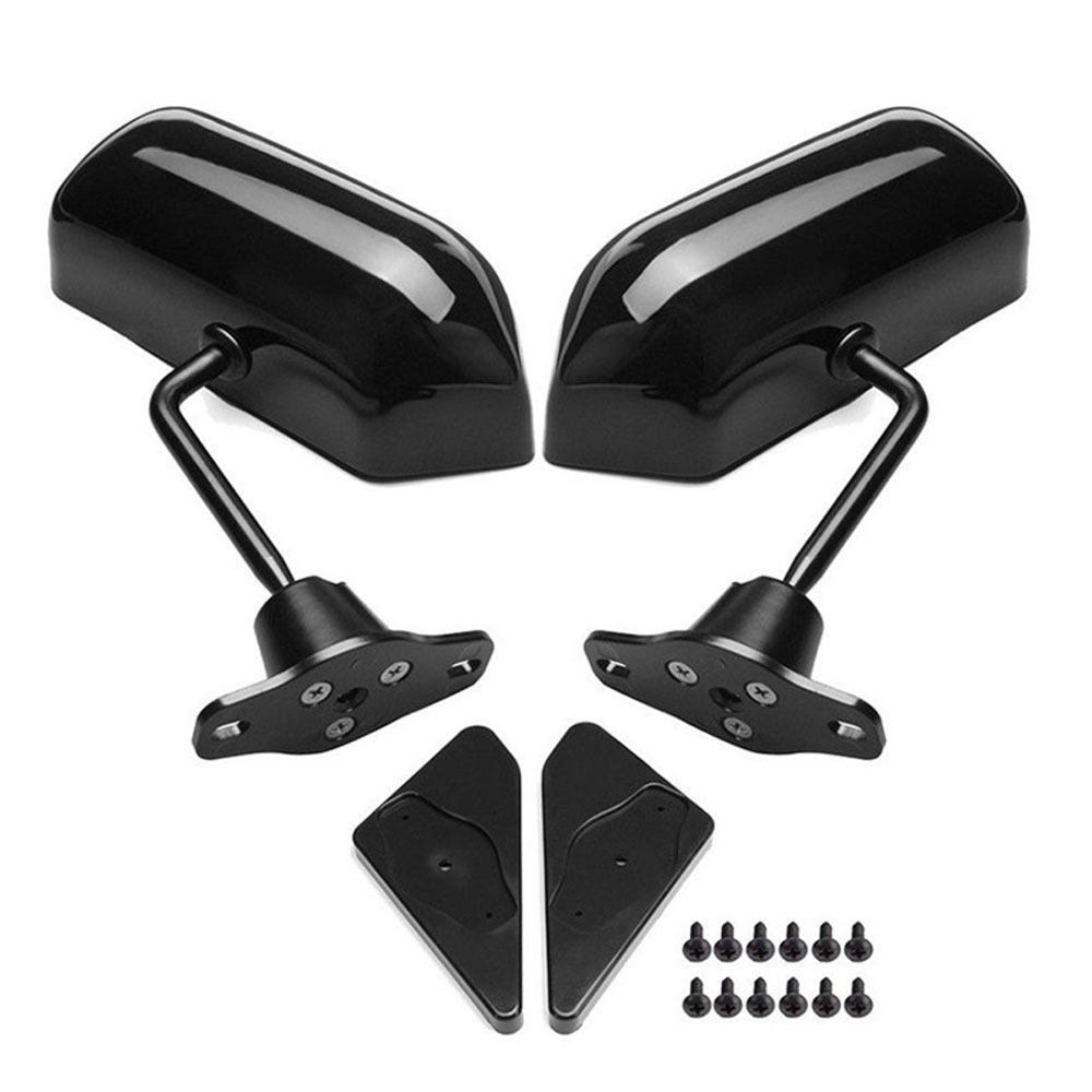 Espejos retrovisores de ala gran angular estilo F1 para coche Rav4 Mazda3 RX7 Sxe10 Fit G35 City, aspecto negro brillante/fibra de carbono, 2 uds.: Verde militar