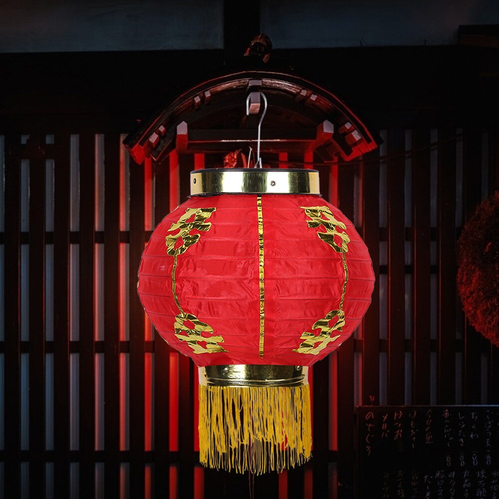 8 inch Chinese Cloth Lanterns Traditional Chinese Style Lantern Waterproof Lantern with Tassel Pub Restaurant House Decorative