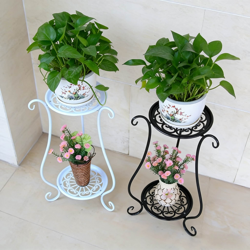 Mehrstöckiger Blumentopfständer für Innen und Außen mit Ablage, Freistehender Blumenständer Ich bin Europäischen Stil für Wohnzimmer und Balkon
