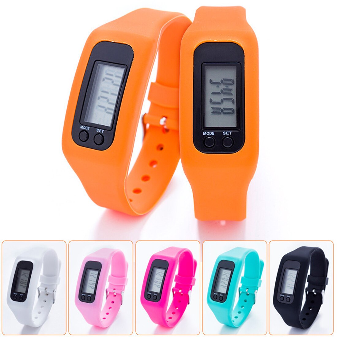 Brand Long-life battery Multifunction Digital Fitness Watch LCD Pedometer Running Step Calorie Walking Distance Counter