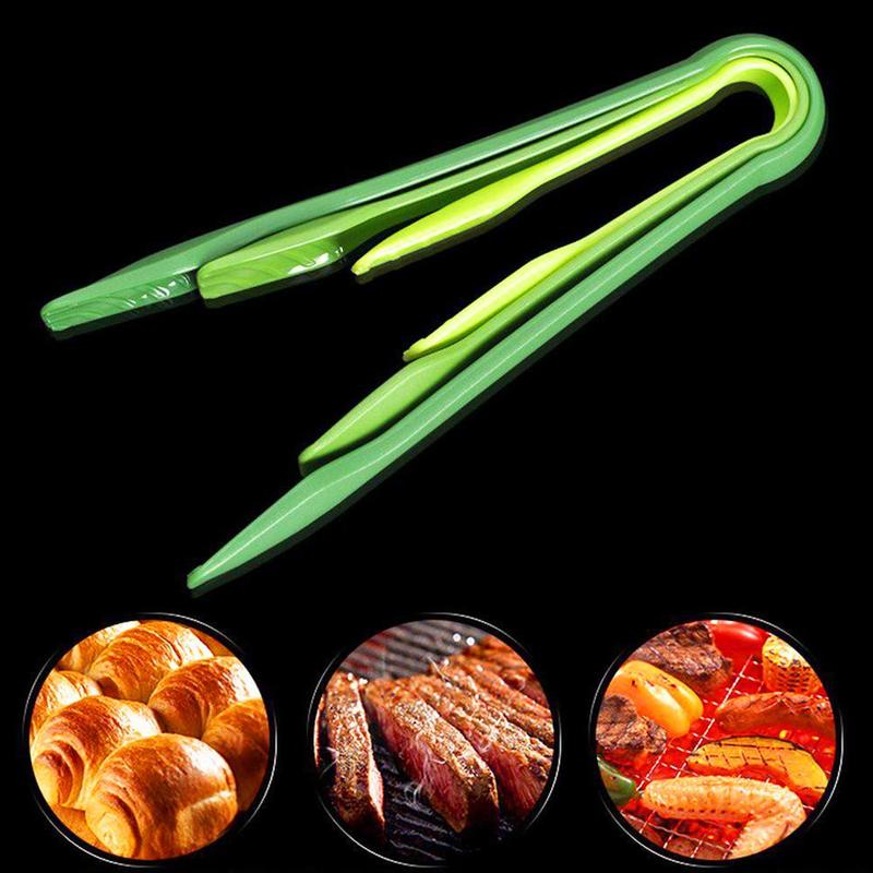 Juego de 3 pinzas de plástico para comida de grado alimenticio, utensilios para Buffet de ensaladas, pinzas para pasteles, pinzas para pan y cocina, barbacoa E3J1