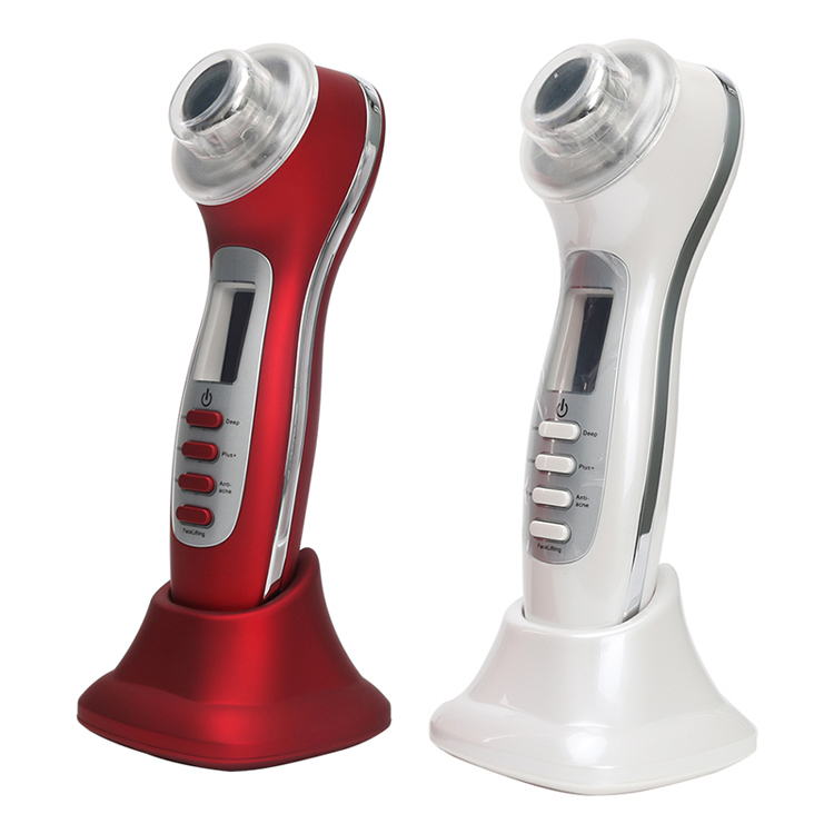 7 en 1 peau soins du visage ultrasons 3MHz galvanique LED bleu rouge lumière Photon Micro-courant ascenseur peau serrant la Machine de beauté