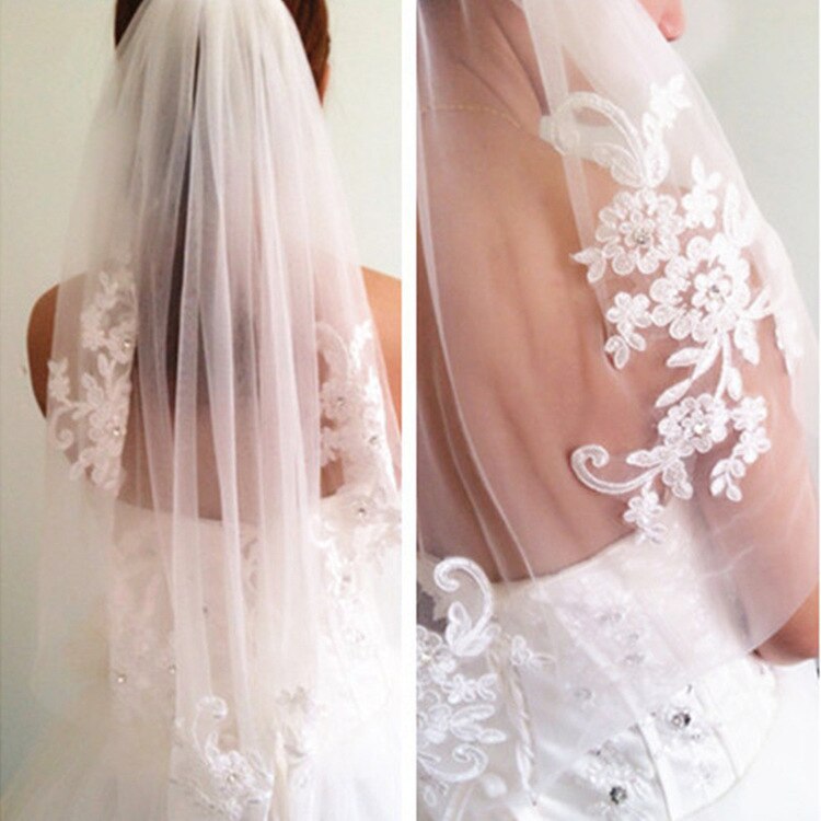 Korte Bridal Wedding Veils Een Layer 75 Cm Witte Sluier Voor Bruiloft Party Tule Sluier Aankomst