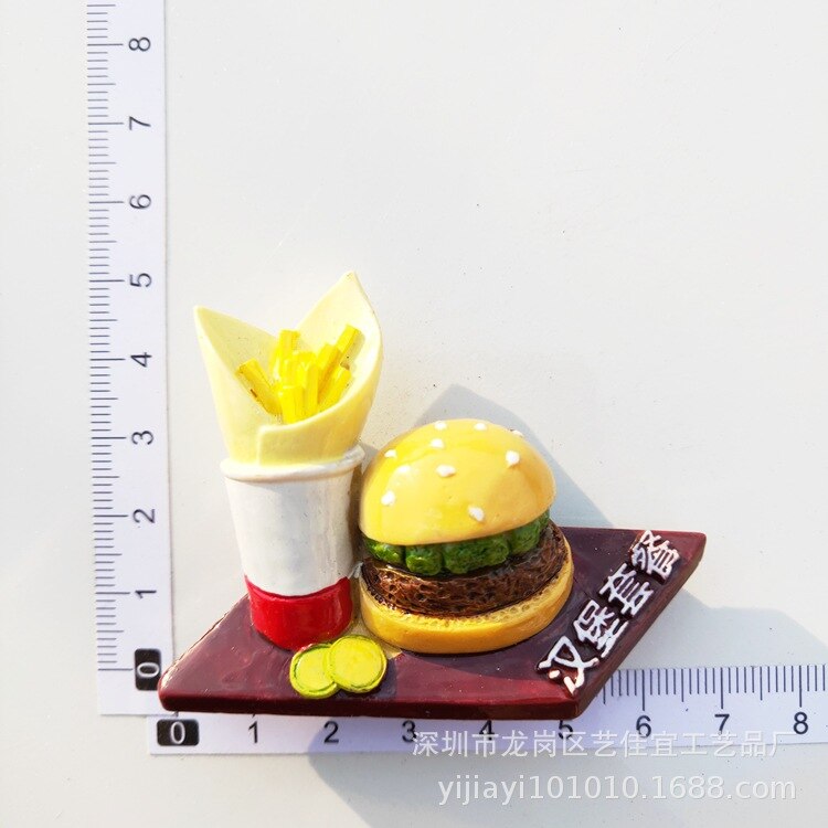 Autocollants frigidaire | Aimants, Simulation pain petit déjeuner après-midi thé fruits Dessert cuisine, décoration réfrigérateur en résine autocollants idées: 6