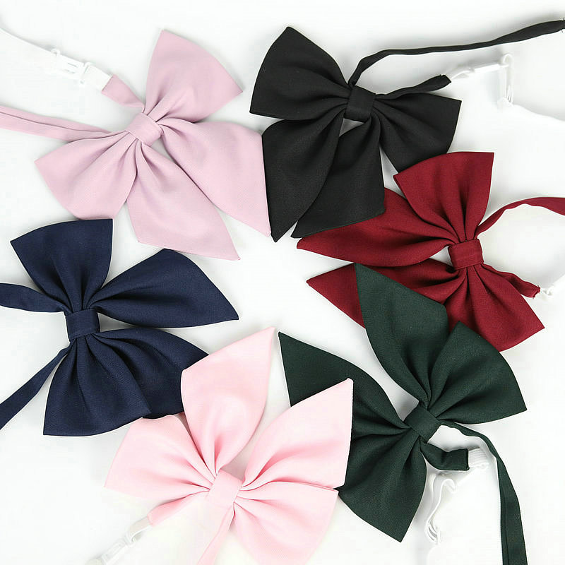 Solid Colors Big Bowknot JK Neckwear Girls Bow Tie Necktie Choker For Preppy Students Japanese Korean School Uniforms Shirts Tie