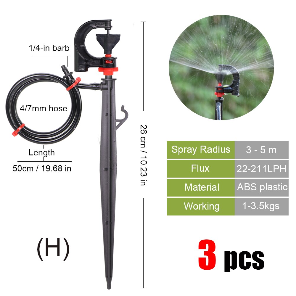 MUCIAKIE-rociadores de jardín con boquilla de nebulización, rociador de riego para jardinería o plantas, 3 uds.: Hx3pcs