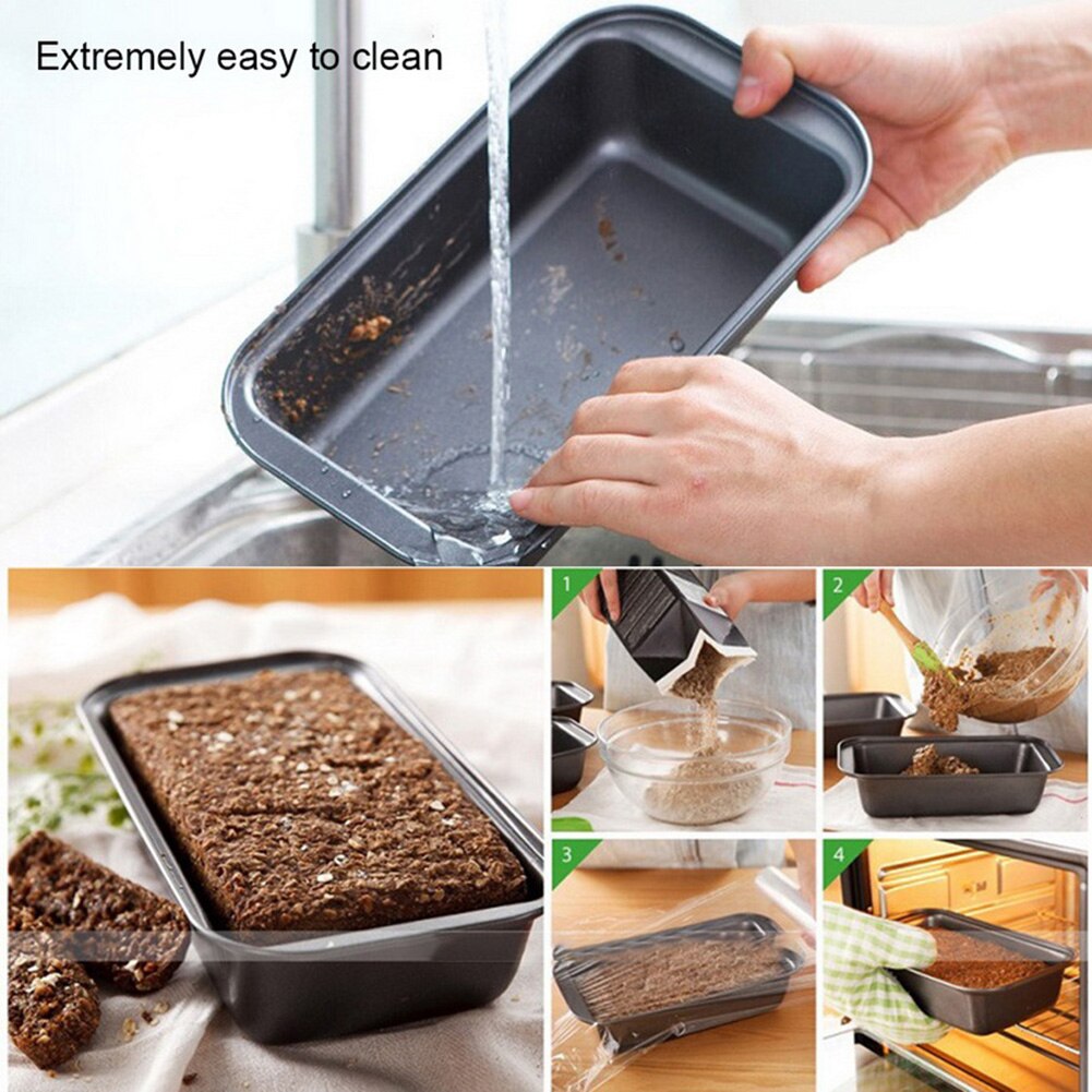 Non-stick kolstål tårta bröd limpa bakform rektangulär ost toast form