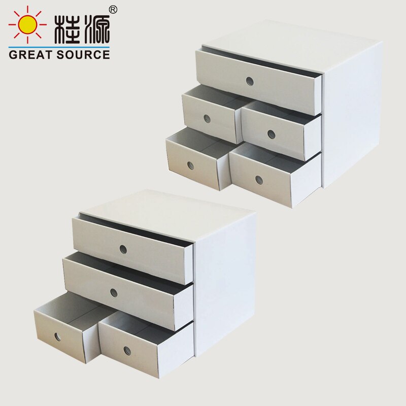 4 tiroirs de stockage Composable armoire bureau ondulé pliable maison stockage papier Kraft respectueux de l'environnement (2 pièces): Group E