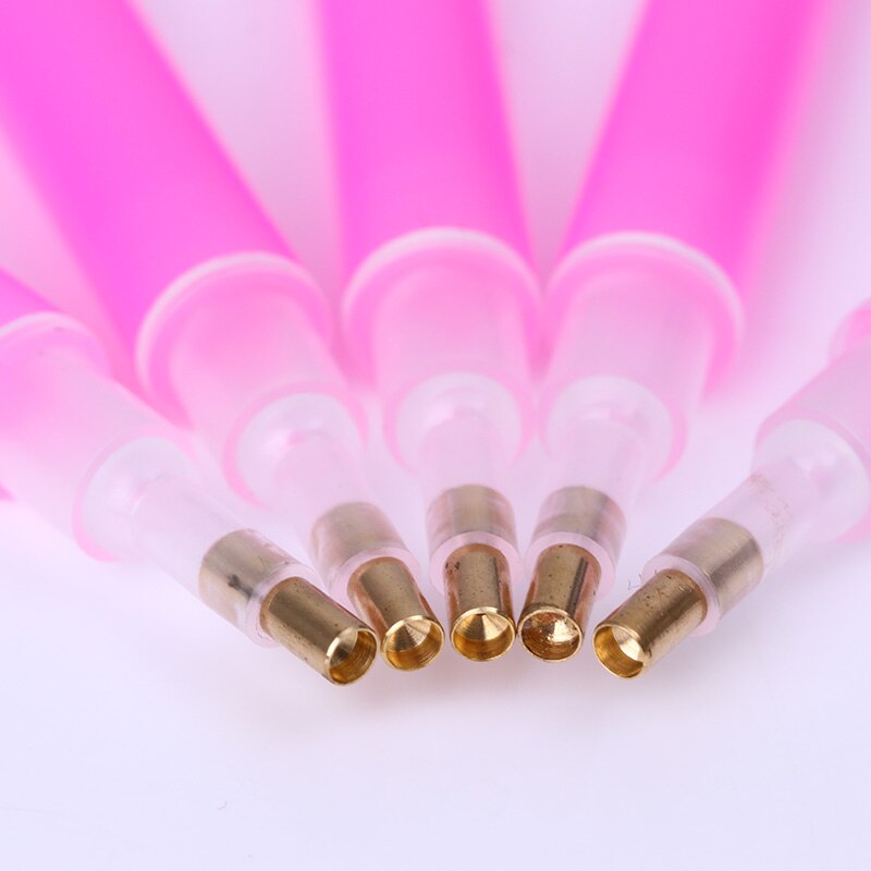 5Pcs Dual-Ended Nail Rhinestone Picker Set Roze Gem Picker Pen Puntjes Manicure Professionele Nail Art Tool