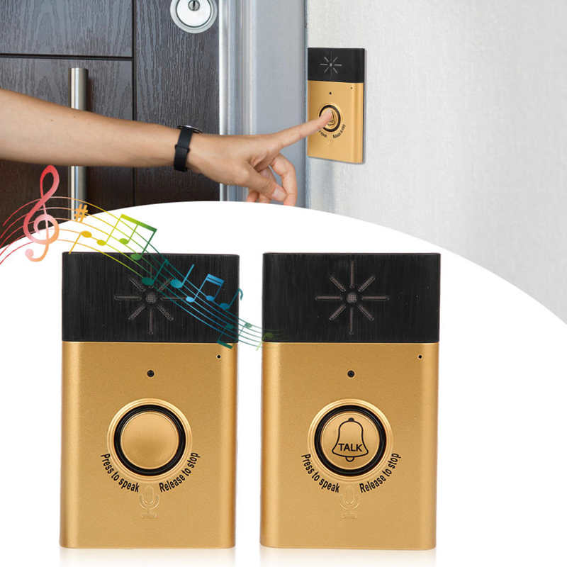 Wireless Intercom Doorbell Dual Voice Smart Bell 2-Way Talk Home Security