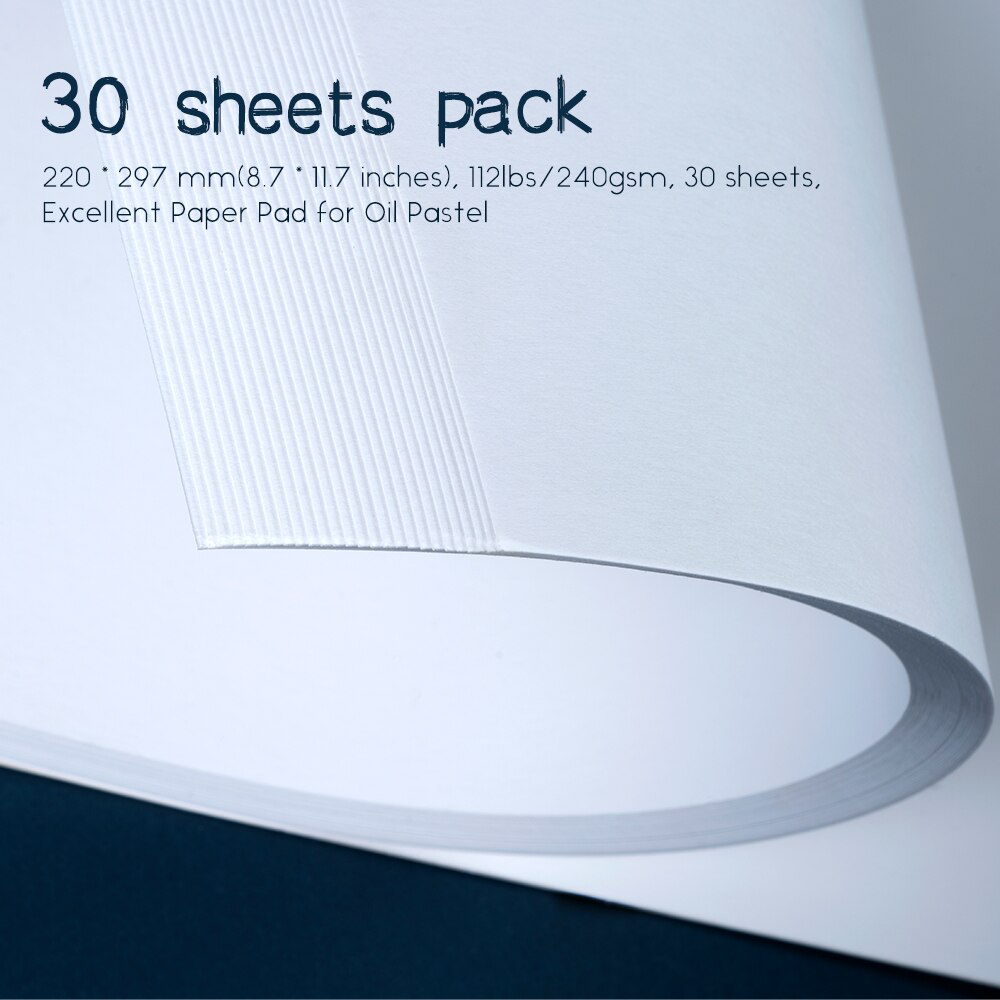 Paul Rubens Oil Pastel Drawing Paper Pad, Press Wooden Paper 112lbs/240gsm, 30 sheets, Excellent Paper Pad for Oil Pastel