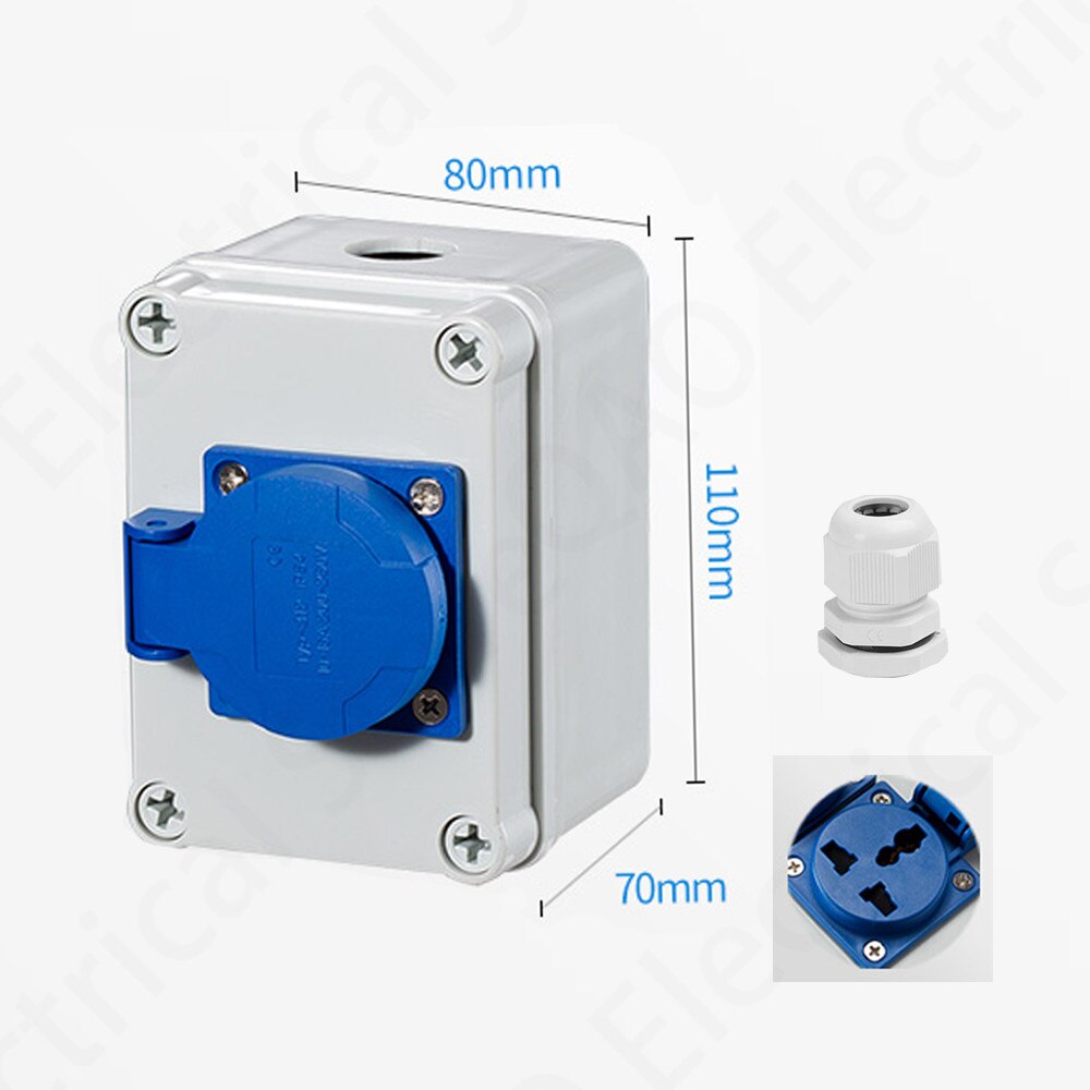 Outdoor rainwater socket Three holes 10A home wall mounted multi-function outdoor socket box electric car charging: Multi-function socke / 1K