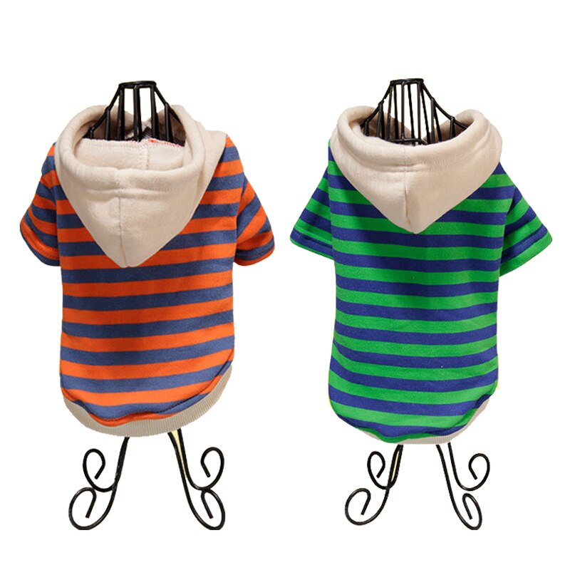 Hond Hoodie Puppy Casual Streep Sweatshirt Franse Bulldog Chihuahua Warme Katten Honden Kleding Voor Kleine Middelgrote Honden Pak Pug