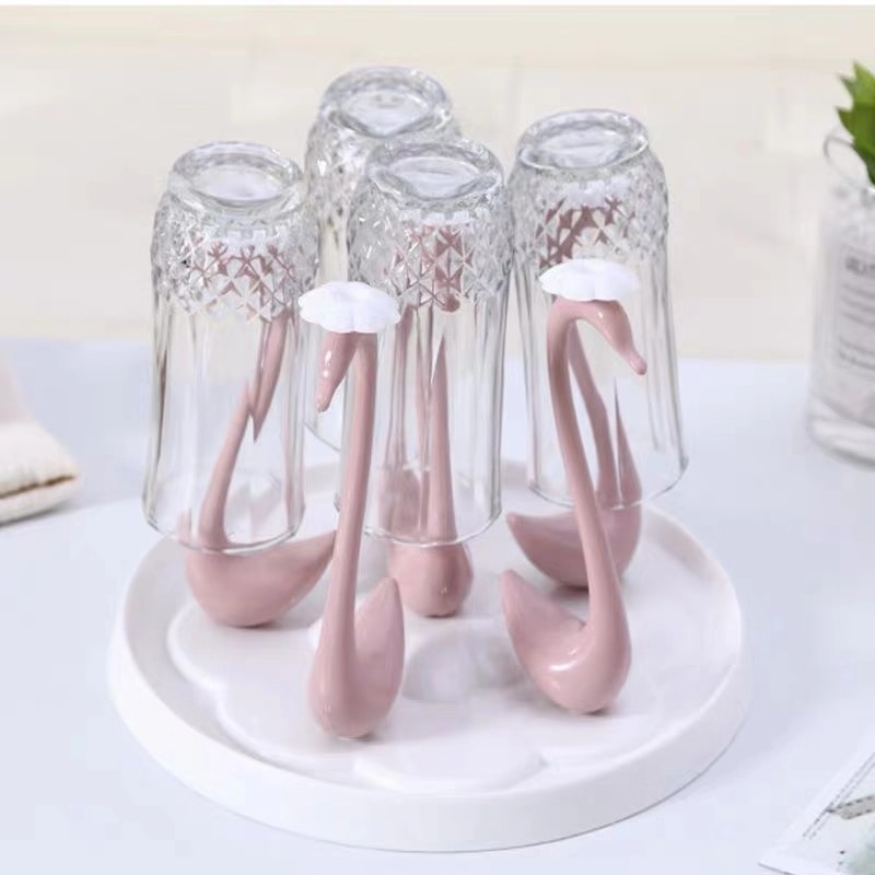 Schwan bilden Glas Flasche Tasse Halfter Küche Trocknung Lagerung Regal Tasse Erzähler Abfluss Gestell Aufhänger Organizer Stehen